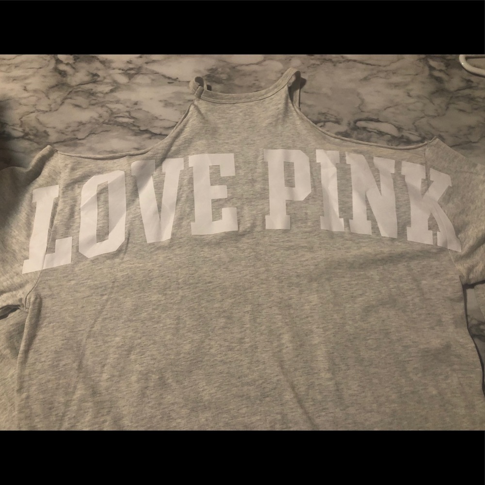 Pink - soft gray long sleeve Without shoulders